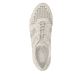 Beige remonte Damen Sneaker D3H04-60 mit eleganten Zierlochungen sowie Schnürung. Schuh von oben.