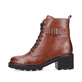 
Nussbraune remonte Damen Biker Boots D0A74-22 mit Schnürung und Reißverschluss. Schuh Außenseite