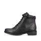 
Glanzschwarze remonte Damen Biker Boots D0F74-01 mit Schnürung und Reißverschluss. Schuh Außenseite
