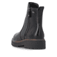 Schwarze remonte Damen Kurzstiefel D4B72-00 mit wasserabweisender TEX-Membran. Schuh von hinten.