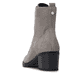 Graue remonte Damen Schnürstiefel D2A80-42 mit einem Reißverschluss. Schuh von hinten.
