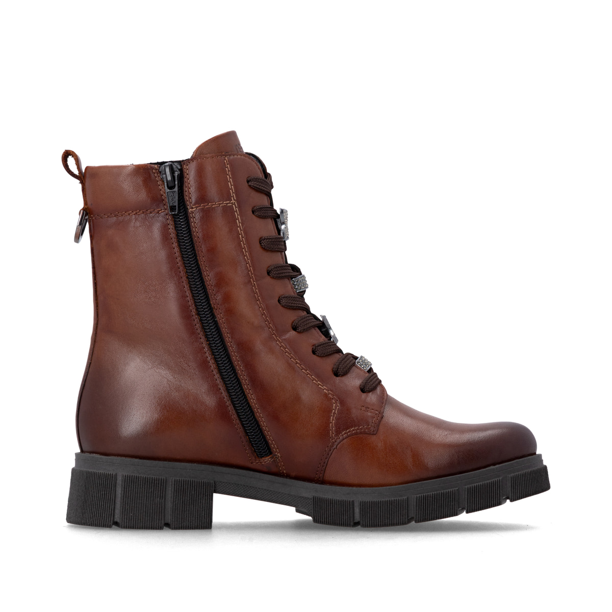 Braune remonte Damen Schnürstiefel D2S73-24 mit wasserabweisender TEX-Membran. Schuh Innenseite.