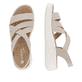 Beige remonte Riemchensandalen D3L52-60 mit einem Gummizug sowie Extraweite H. Schuh von oben, liegend.