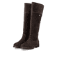 Dunkelbraune remonte Hochschaftstiefel R6581-25. Schuhpaar seitlich schräg.