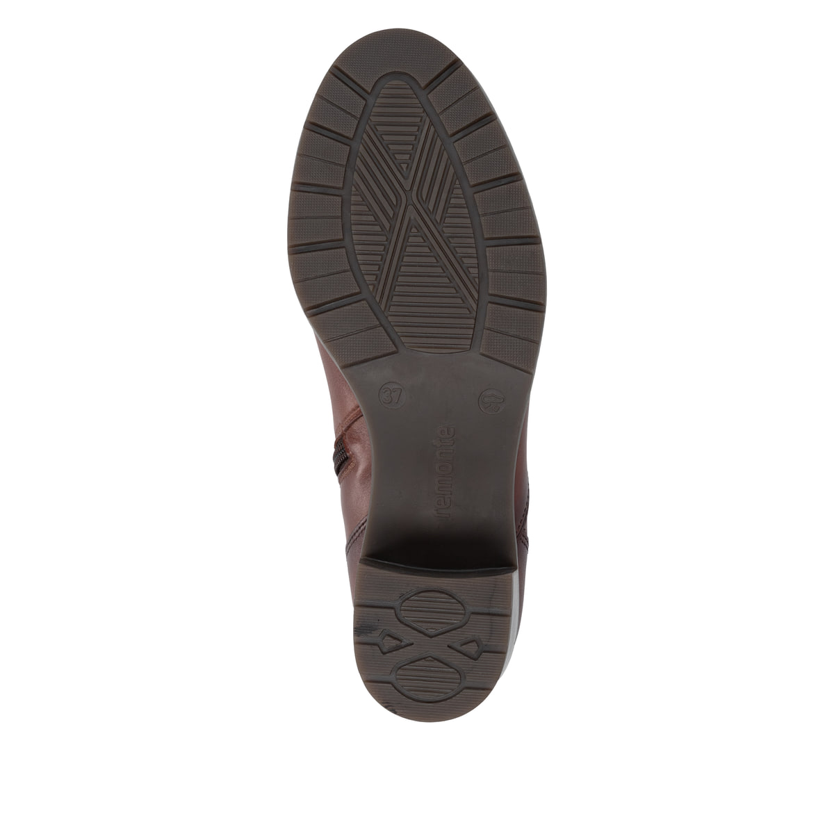 Braune remonte Damen Stiefeletten D2A81-24 mit einem Reißverschluss. Schuh Laufsohle.
