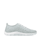 Grüne remonte Damen Slipper D3G03-52 mit eleganten Zierlochungen sowie Gummizug. Schuh Innenseite.