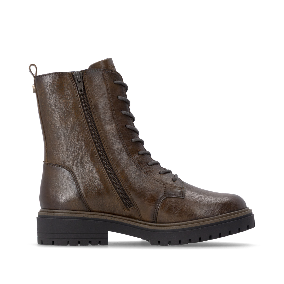Braune remonte Damen Schnürstiefel D4B73-25 mit wasserabweisender TEX-Membran. Schuh Innenseite.