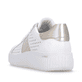 Weißbeige remonte Damen Schnürschuhe D3E04-80 mit dekorativem Schmuckdetail. Schuh von hinten.