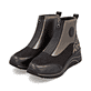 Vegane, dunkelbraun-bronzene remonte Damen Kurzstiefel D0T78-90. Schuhpaar seitlich schräg.