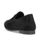 Nachtschwarze remonte Damen Loafer D0K02-00 mit einem Elastikeinsatz. Schuh von hinten.