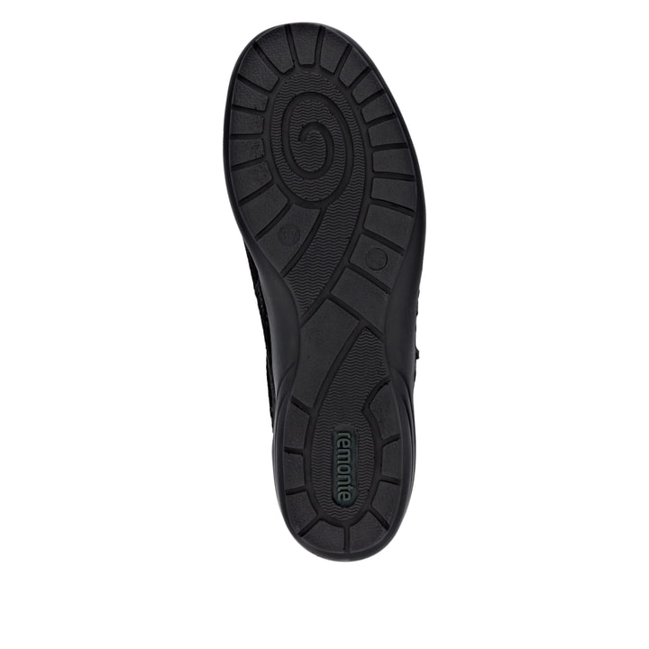 Schwarze remonte Damen Sneaker R7637-04 mit Reißverschluss sowie Extraweite H. Schuh Laufsohle.