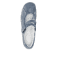 Blaue remonte Ballerinas R3510-13 mit einem Klettverschluss sowie Komfortweite G. Schuh von oben.