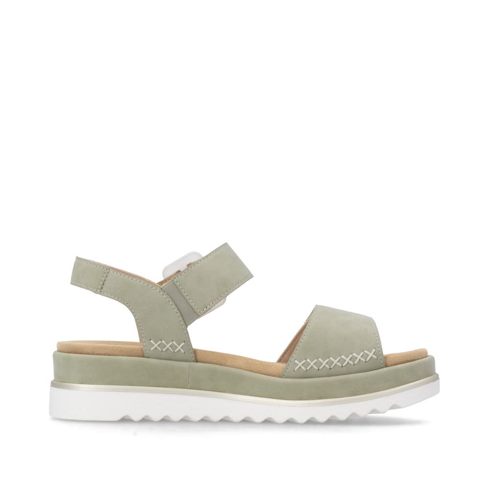 Grüne remonte Riemchensandalen D3P53-52 mit trendiger Schnalle. Schuh Innenseite.