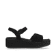 Schwarze remonte Damen Riemchensandalen D1N50-00 mit einem Klettverschluss. Schuh Innenseite.