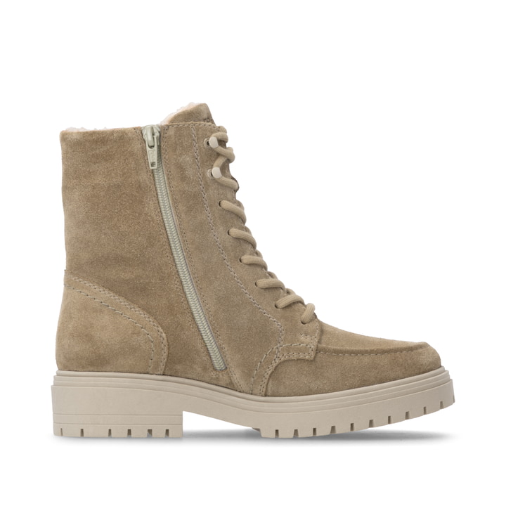 Camelfarbene remonte Damen Schnürstiefel D4B70-20. Schuh Innenseite.