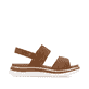 Sandales à lanières remonte marron femme D1J62-22 avec boucle tendance. Côté intérieur de la chaussure.
