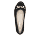 Schwarze remonte Ballerinas D0K10-02 mit einer herausnehmbaren Einlegesohle. Schuh von oben.