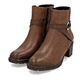Braune remonte Damen Stiefeletten D2A73-25 mit einem Reißverschluss. Schuhpaar seitlich schräg.