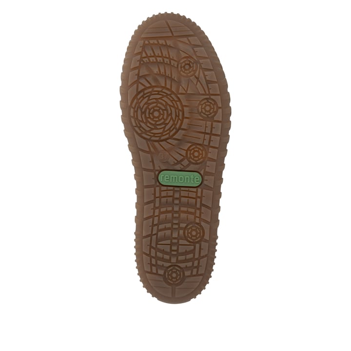 Camelfarbene remonte Damen Schnürstiefel D4A72-20 mit Mokassin-Optik. Schuh Laufsohle.