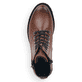Schokobraune remonte Damen Biker Boots D8671-22 mit Schnürung und Reißverschluss. Schuh Laufsohle