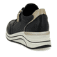 
Glanzschwarze remonte Damen Sneaker D0T03-01 mit einer leichten Sohle mit Keilabsatz. Schuh seitlich schräg