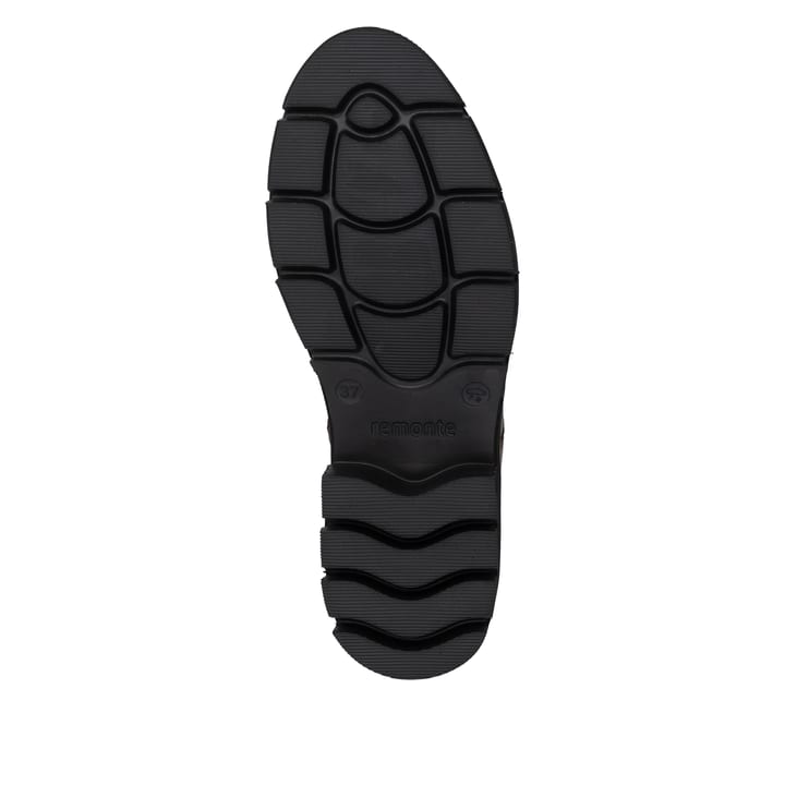 Dunkelbraune remonte Damen Schnürstiefel D3A73-25. Schuh Laufsohle.
