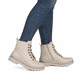 Beige remonte Damen Schnürstiefel D0C82-60 mit griffiger Glass-Fibre Sohle. Schuh am Fuß.