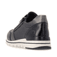 Baskets basses remonte noires pour femmes R6700-04 avec fermeture éclair. Chaussure vue de l'arrière.