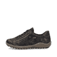 Schwarz-bronzene remonte Damen Schnürschuhe R1402-07 mit einem Reißverschluss. Schuh Außenseite.