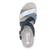 Blaue remonte Riemchensandalen D2K53-14 mit einem Klettverschluss. Schuh von oben.