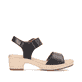 Asphaltschwarze remonte Damen Riemchensandaletten D0N52-00 mit einem Blockabsatz. Schuh Innenseite
