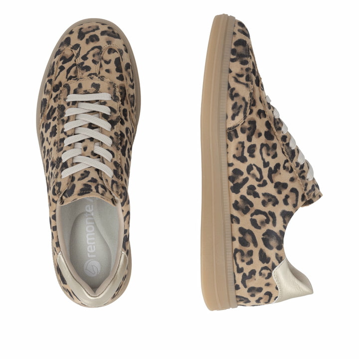 Baskets basses remonte multicolores pour femme D2C06-90. Chaussure vue de dessus, couchée.