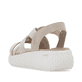 Beige remonte Riemchensandalen D3L52-60 mit einem Gummizug sowie Extraweite H. Schuh von hinten.