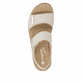 Beige remonte Keilsandaletten D0Q59-61 mit einem Klettverschluss. Schuh von oben.