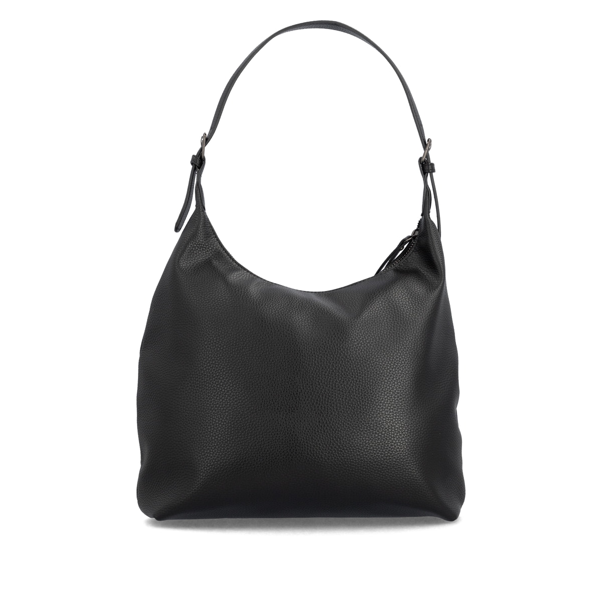 Sac bandoulière remonte Q0725-00 en noir avec un compartiment principal spacieux, fermeture éclair et deux poches extérieures. Verso.