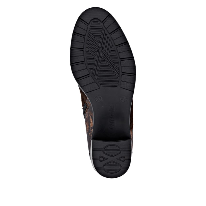 Dunkelbraun-bronzene remonte Damen Stiefeletten D2A77-25. Schuh Laufsohle.