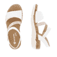 Weiße remonte Riemchensandalen R6860-80 mit einem Klettverschluss. Schuh von oben, liegend.