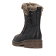 Schwarze remonte Damen Kurzstiefel D0B83-03 mit wasserabweisender TEX-Membran. Schuh von hinten.