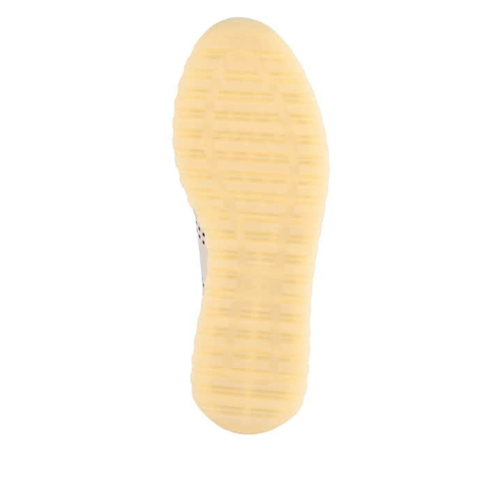 Beige remonte Damen Sneaker D3H04-60 mit eleganten Zierlochungen sowie Schnürung. Schuh Laufsohle.