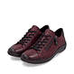 Weinrote remonte Damen Schnürschuhe D1E03-35 mit einem Reißverschluss. Schuhpaar seitlich schräg.