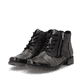 Bronze-dunkelbraune remonte Damen Schnürstiefel D4378-91 mit auffälligem Muster. Schuhpaar seitlich schräg.