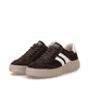 Dunkelbraune remonte Damen Sneaker D3E00-25 mit lightsole+ sowie einer Schnürung. Schuhpaar seitlich schräg.