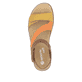 Braune remonte Riemchensandalen D2050-25 mit einem Klettverschluss. Schuh von oben.