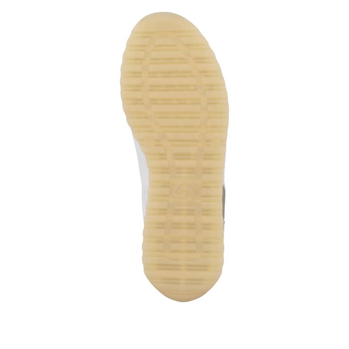 Weiße remonte Damen Sneaker D3H03-80 mit einer Schnürung sowie der Extraweite H. Schuh Laufsohle.