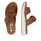 Braune remonte Damen Pantoletten D3J51-24 mit trendiger Schnalle. Schuh von oben, liegend.