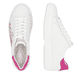 Weiße remonte Damen Sneaker Low D2J00-82 mit Schnürung sowie der Komfortweite G. Schuh von oben, liegend.