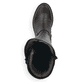 Schwarze remonte Hochschaftstiefel R6590-01 mit einem Reißverschluss. Schuh von oben.