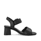 Schwarze remonte Riemchensandaletten D1K51-00 mit einem Klettverschluss. Schuh Innenseite.