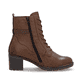 Bottines remonte marron pour femme D2A74-25 avec fermeture éclair. Chaussure vue de l'arrière.
