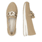 Beige remonte Damen Loafer D1G11-62 mit Gummizug sowie gepolsterter Einlegesohle. Schuh von oben, liegend.